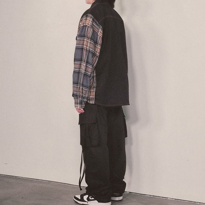 strap elastic pants_black