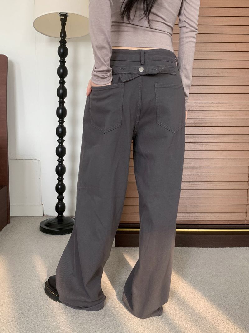Back Point Bizzo Wide Long Denim Pants