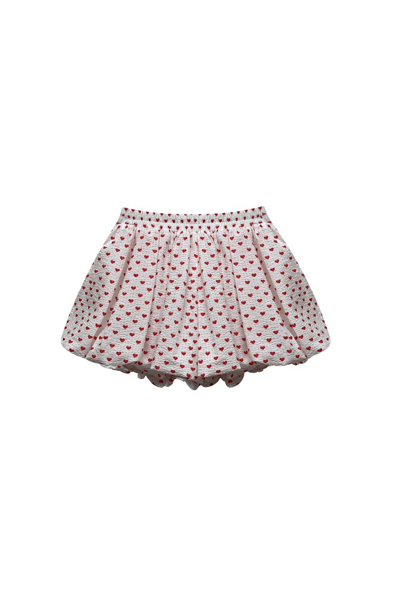 MINI HEART BALLOON SKIRT PANTS / WHITE