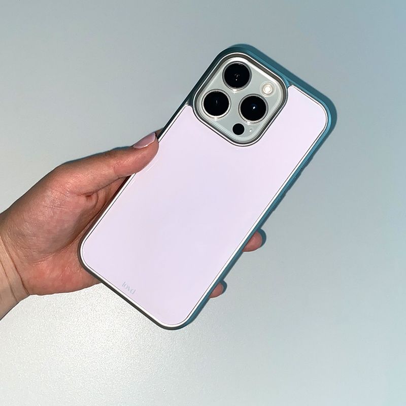 [MADE] MILKY PINK PHONE CASE (epoxy silver bumper)