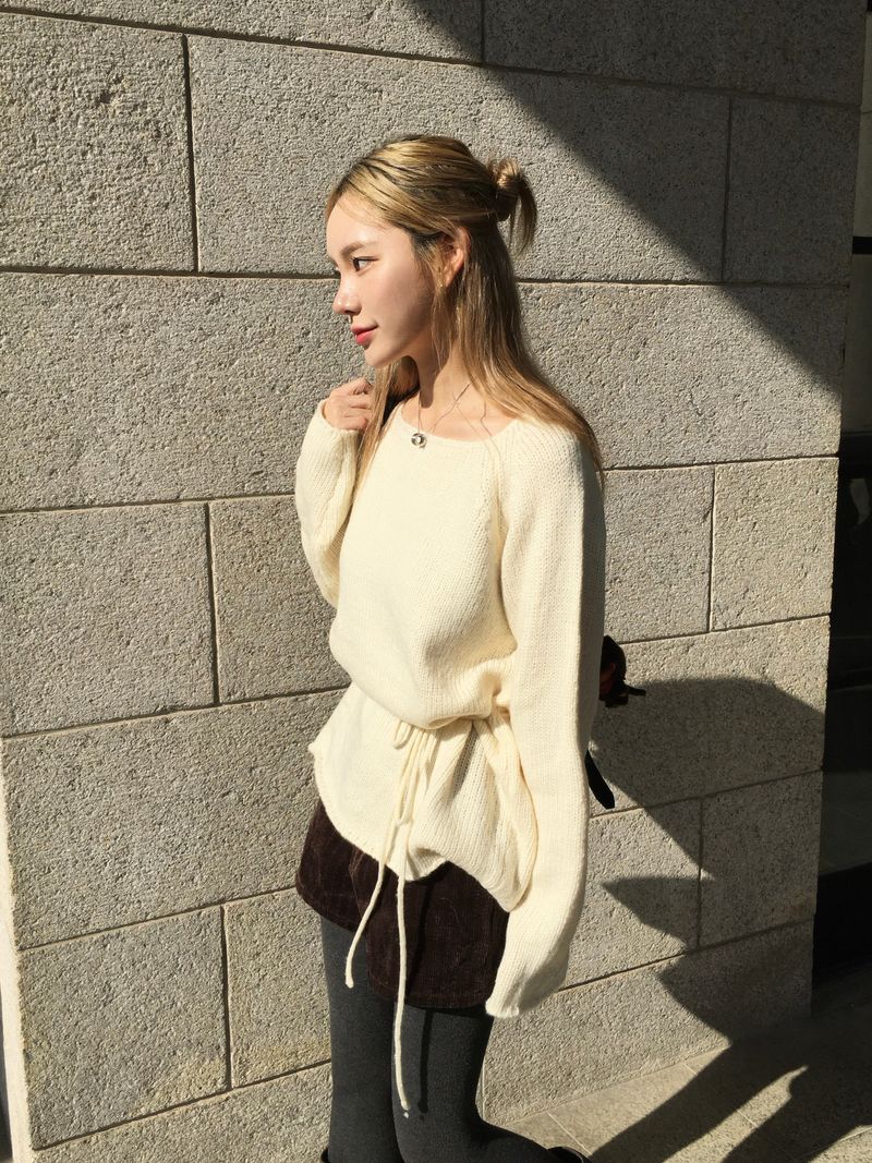 RITCORE（リットコア）の「[Guest Look] Latte Boat Neck Loose Fit Long Knit (4c)（Tops）」