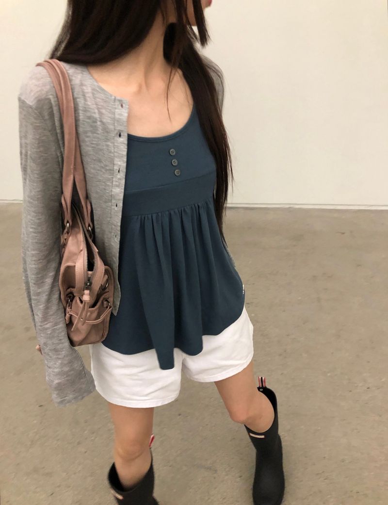 [ORIGINAL] Nev Shirred Ribbed Sleeveless