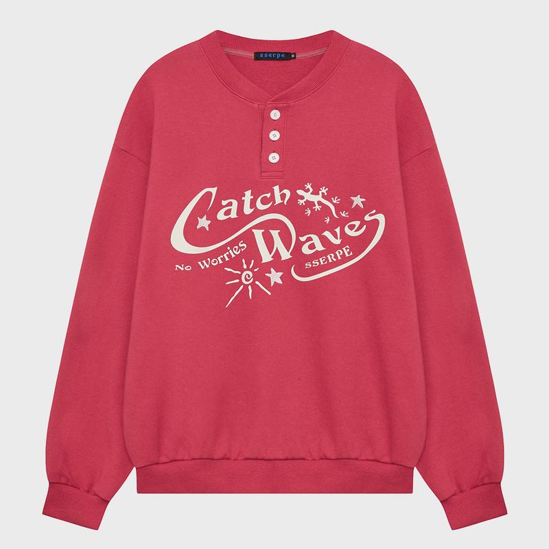 Catch Waves Henly Neck Sweatshirts Pink