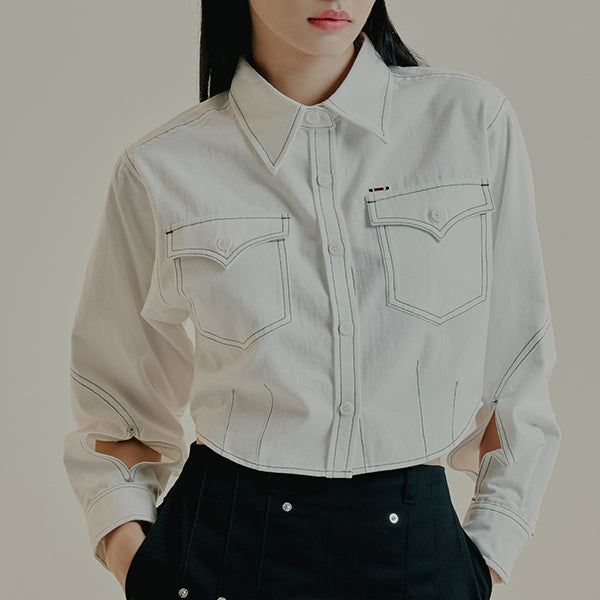 ROMANTIC CROWN（ロマンティッククラウン）の「COTTON WESTERN CROP SHIRT（Tops）」