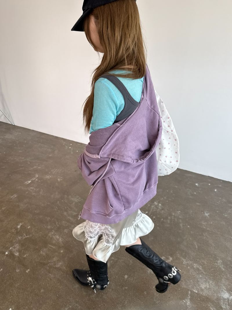 pigment crop hood zip up 