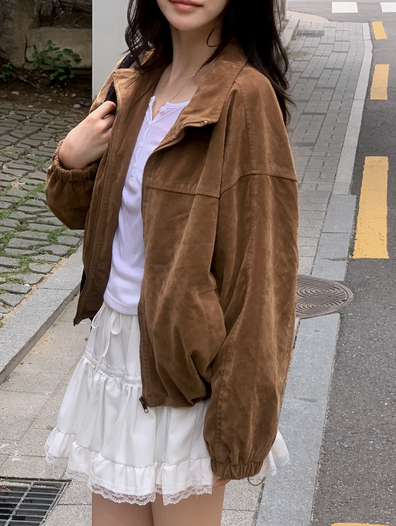 #TK Suede Zip-up Blouson (3color)