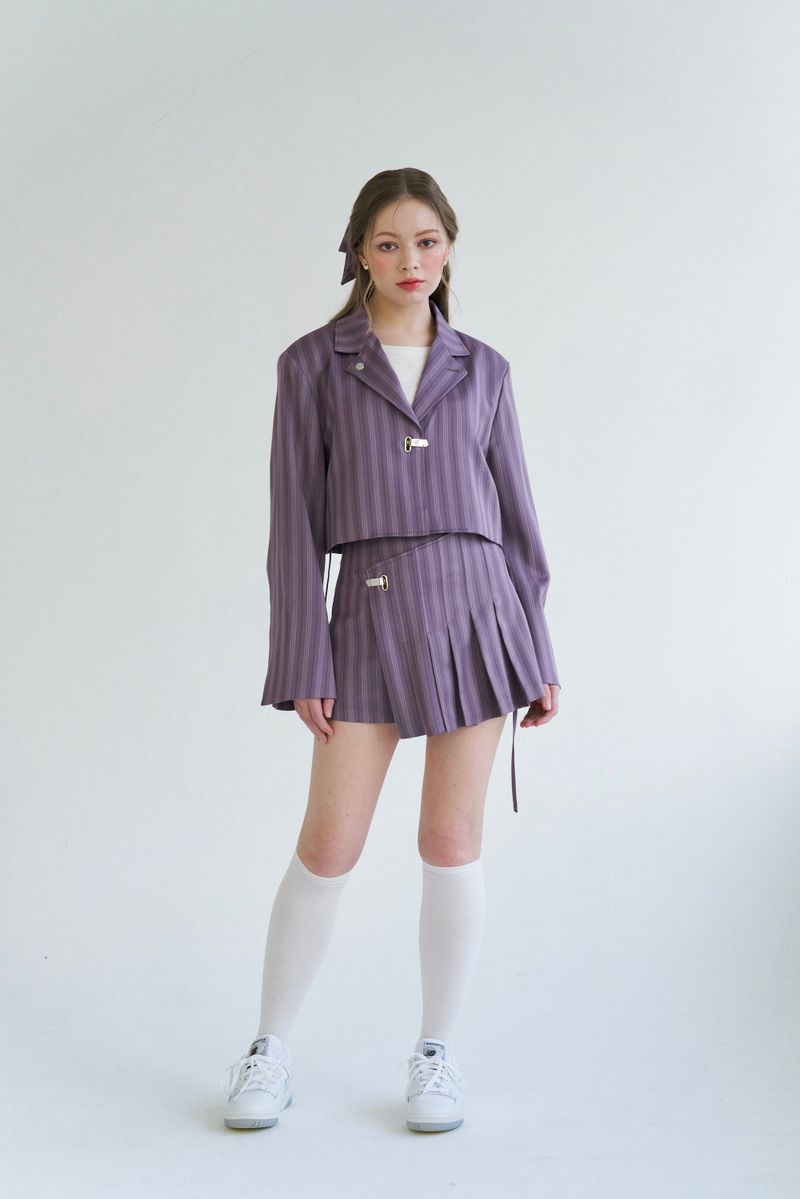 PLEATS CROP JK (PURPLE)