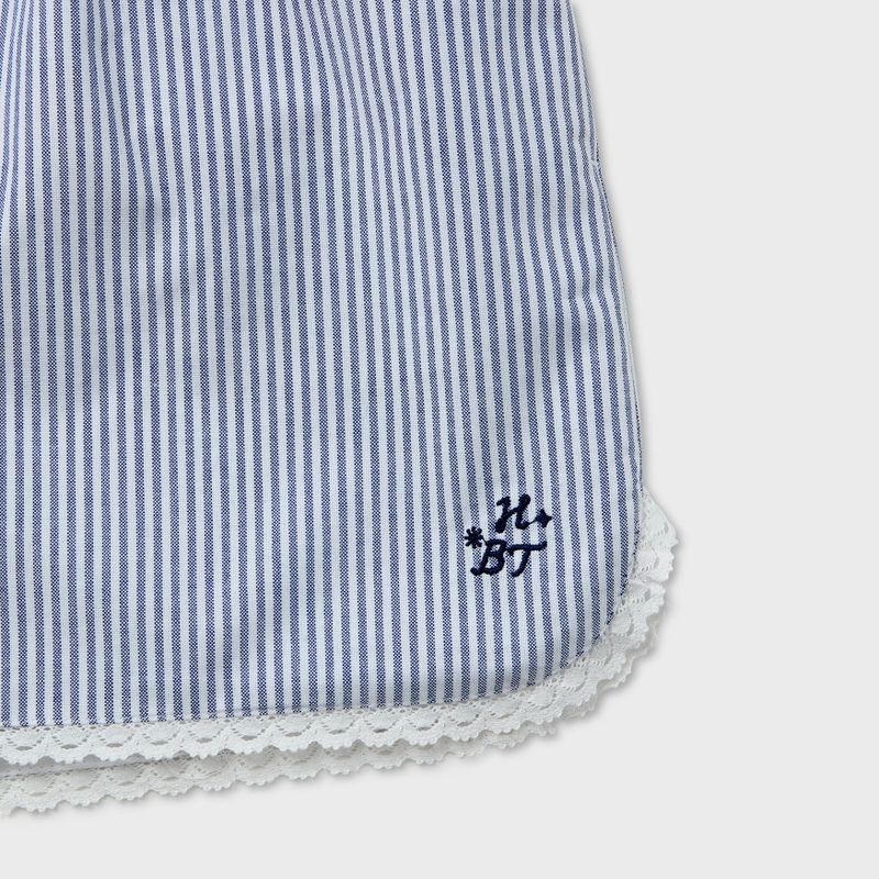 Stripe Lace Shorts (NAVY)