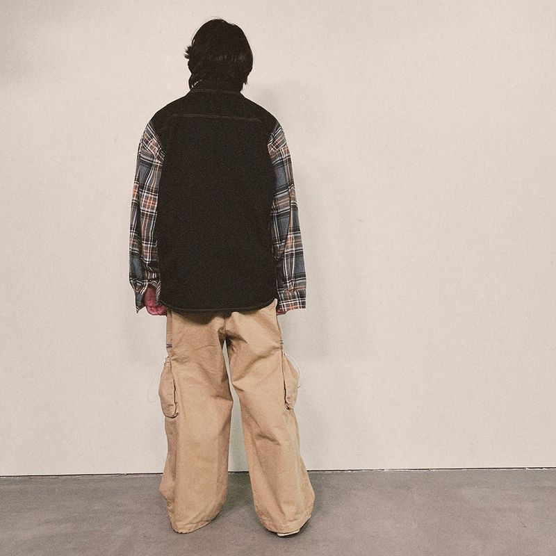 check block cotton shirt_black