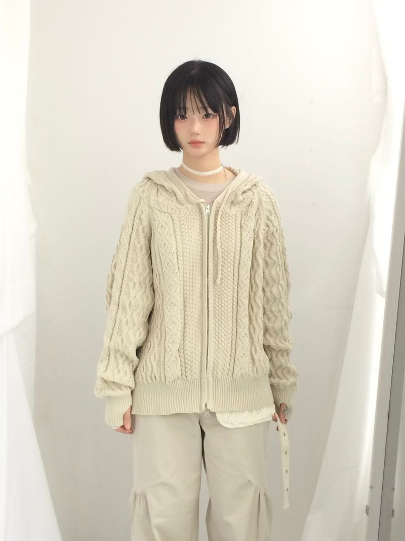 Two Way Cozy Textured Knit Hood