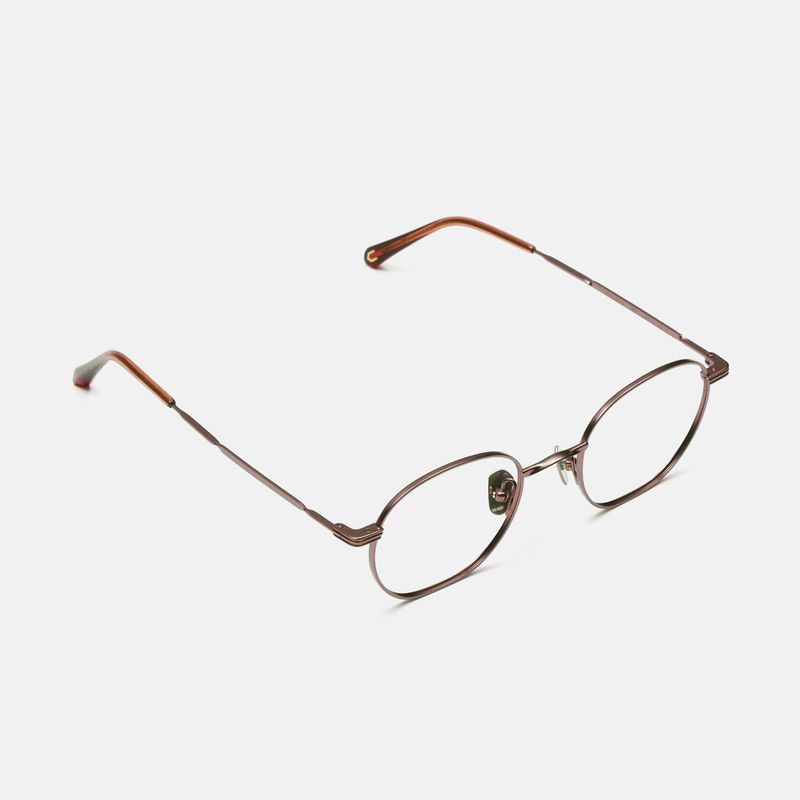 Knouun Round titanium glasses CODE. 101. A PinkBrown