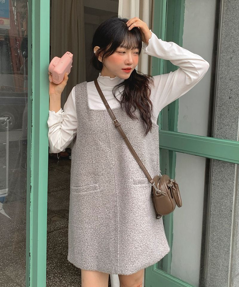 Winter Bouclé Bustier Mini Dress