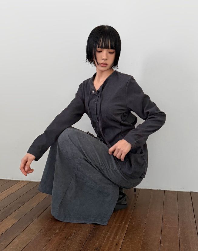 SHIRRING LONG SKIRT