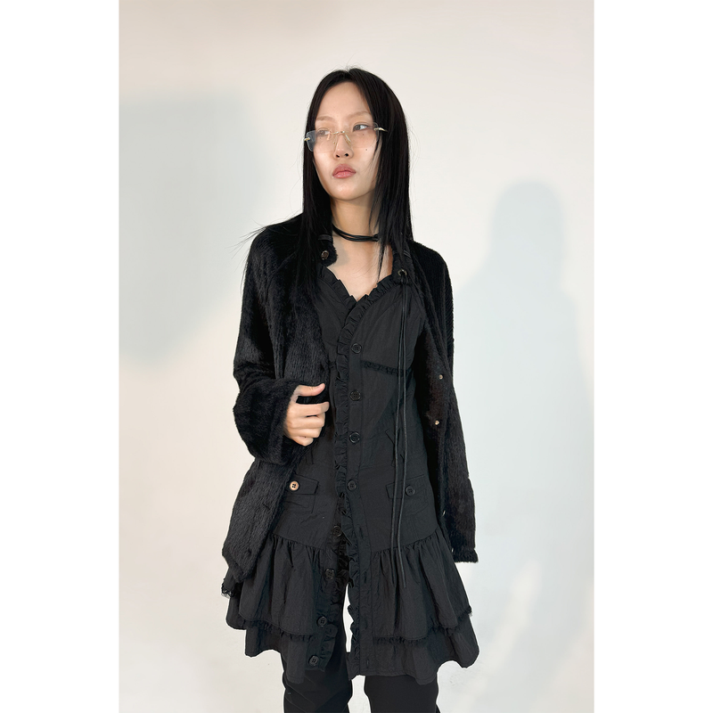 FAKE COLLAR CARDIGAN