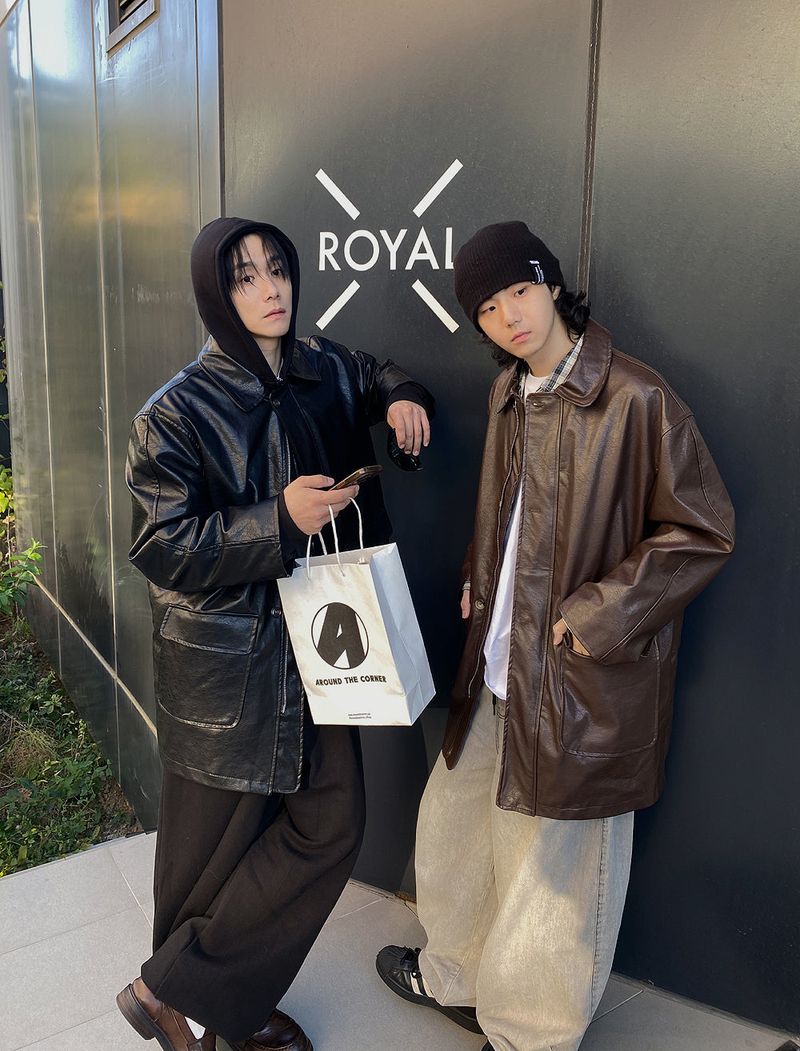 No.0946 DT leather half COAT