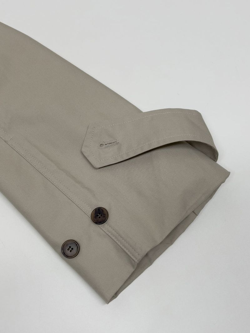 High-neck belted half trench coat