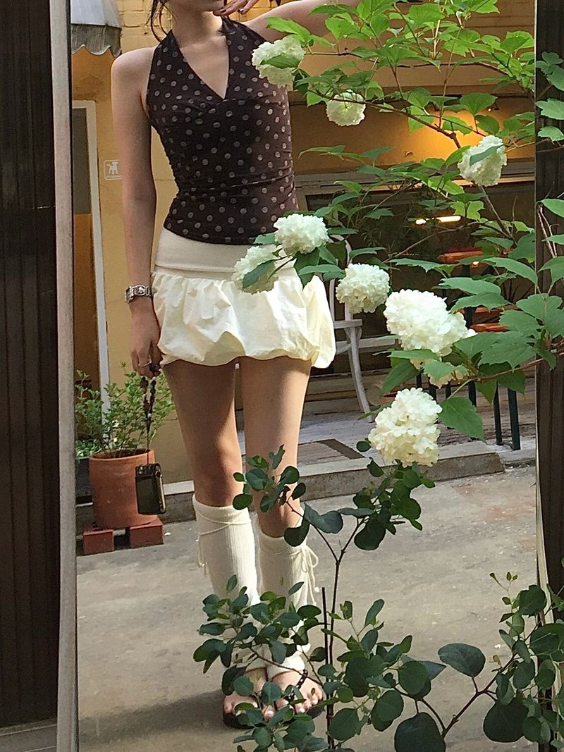 Vintage Dot Halter Sleeveless