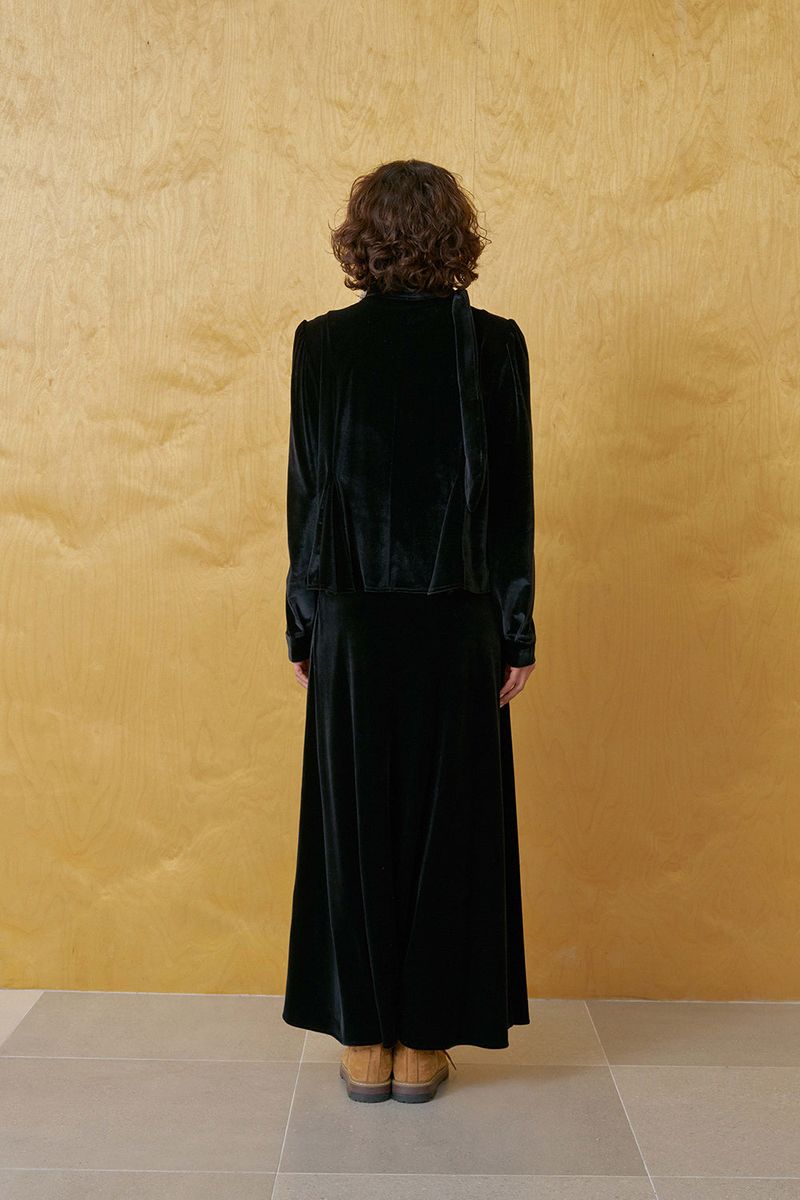 Velvet scarf blouse