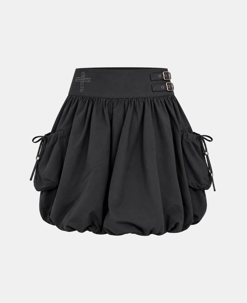 Cross Stud Cargo Balloon Skirt