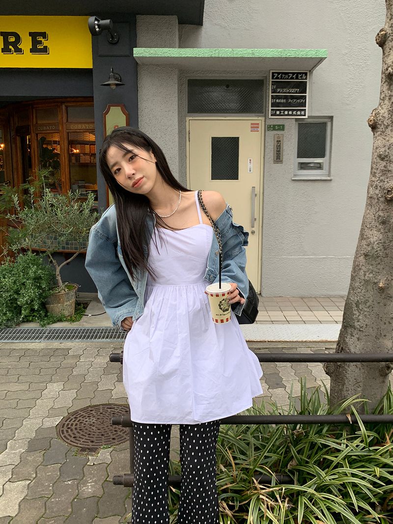 [MADE] Dot Pleated Long Bootcut Pants