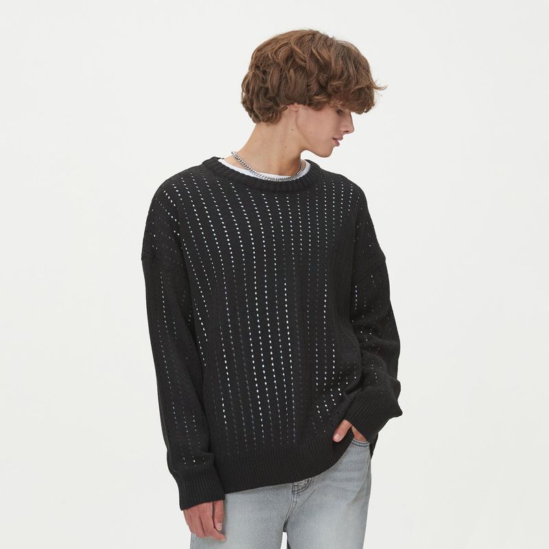 PUNCHING ROUND KNIT_BLACK