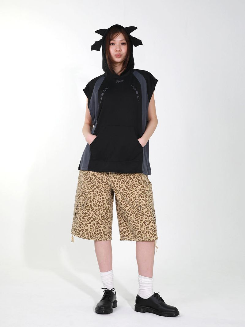 PATTERN CARGO HALF PANTS (LEOPARD)