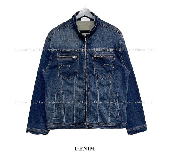 Undead China Neck Denim Jacket