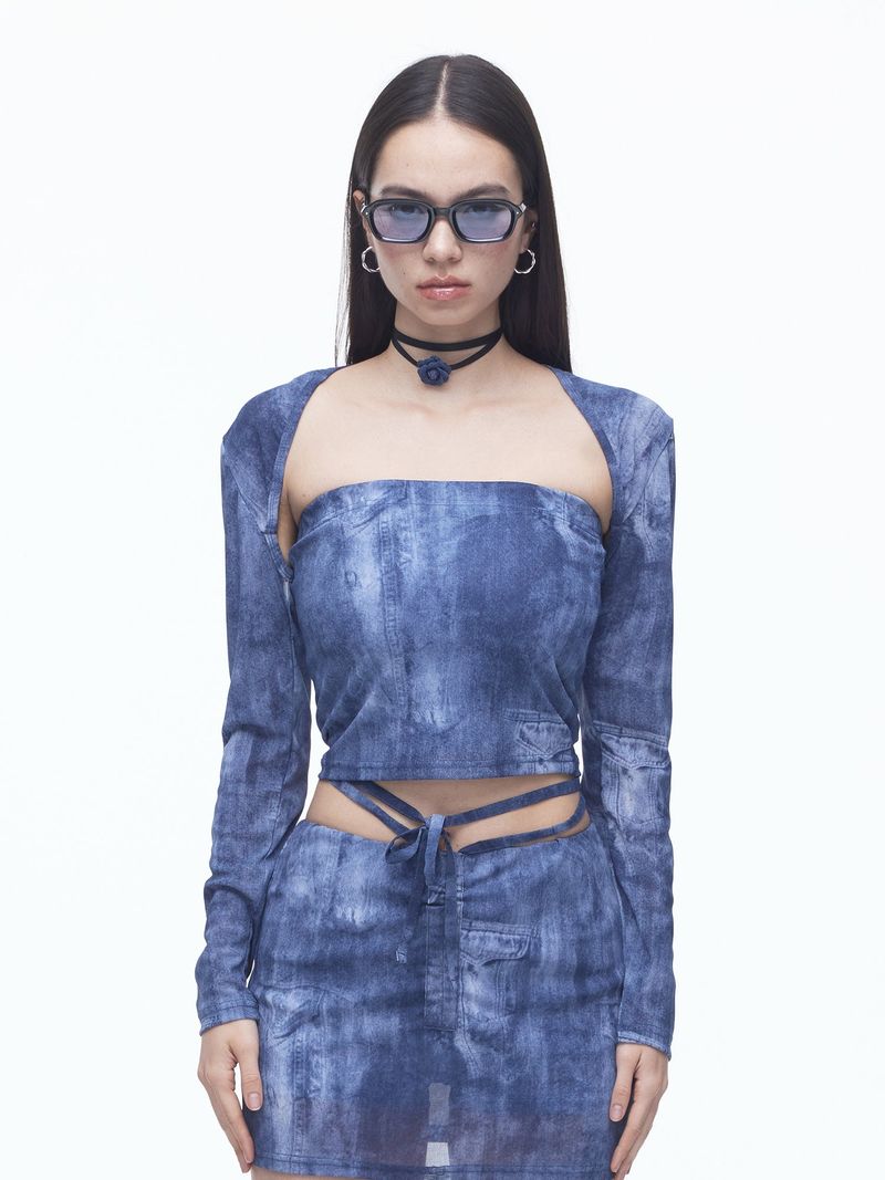 Denim Mesh Bolero (BL)