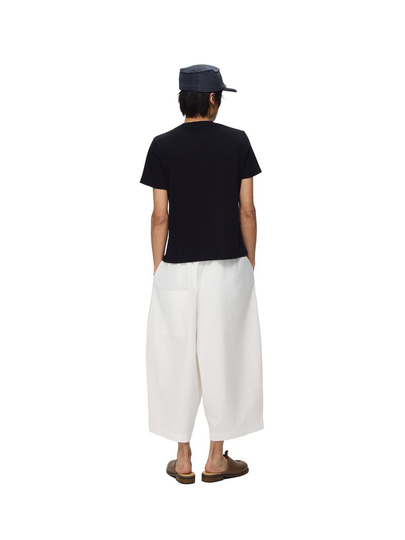 6CRAYON ブラックボックスフィットTシャツ オフネック フロックプリント