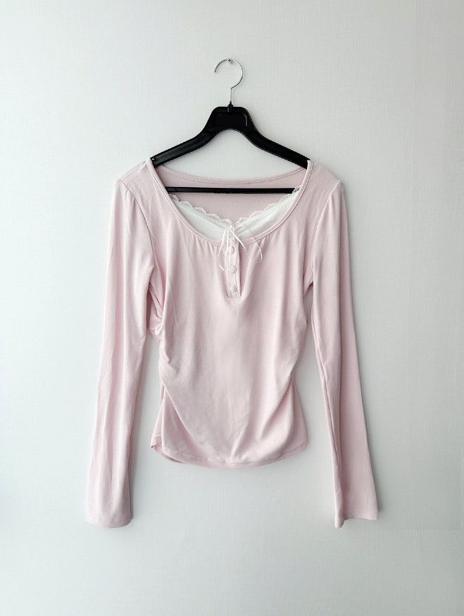 Ribbon shirring layered top