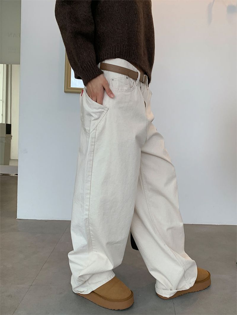 TURN POCKET WIDE COTTON PANTS (2C)