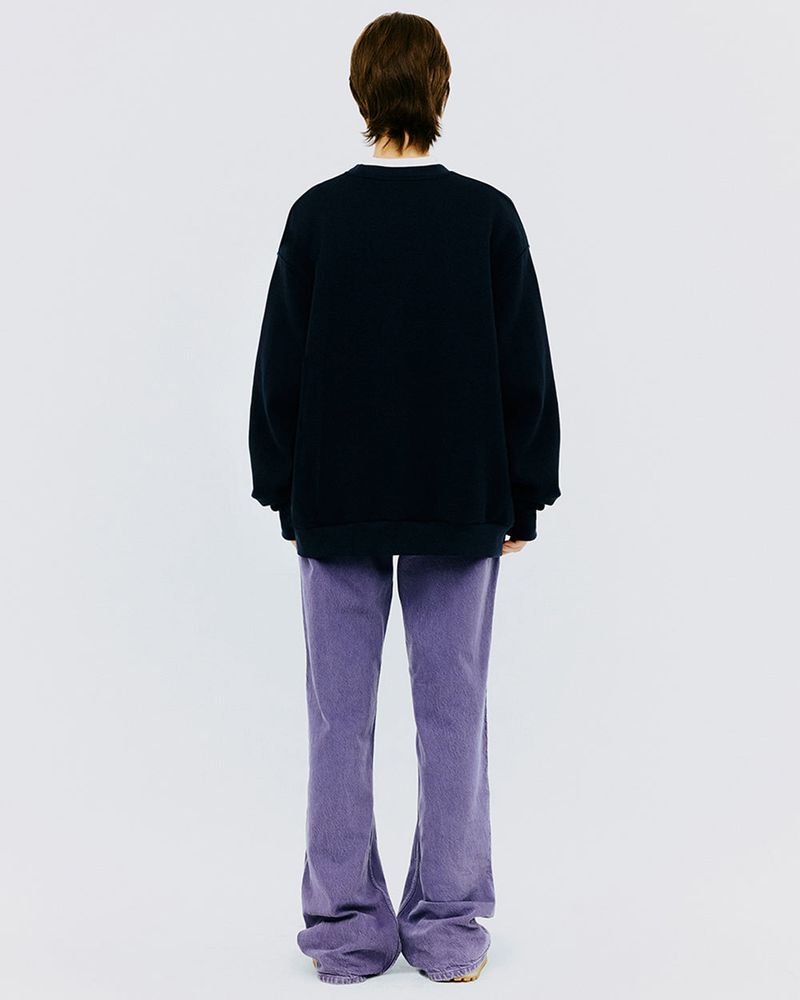 THICKET MACHINE TYPO SWEATSHIRT-NAVY
