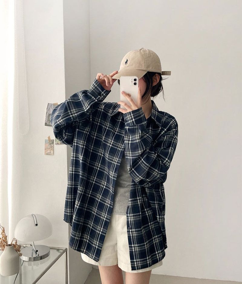 Lue Loose Fit Checkered Shirt