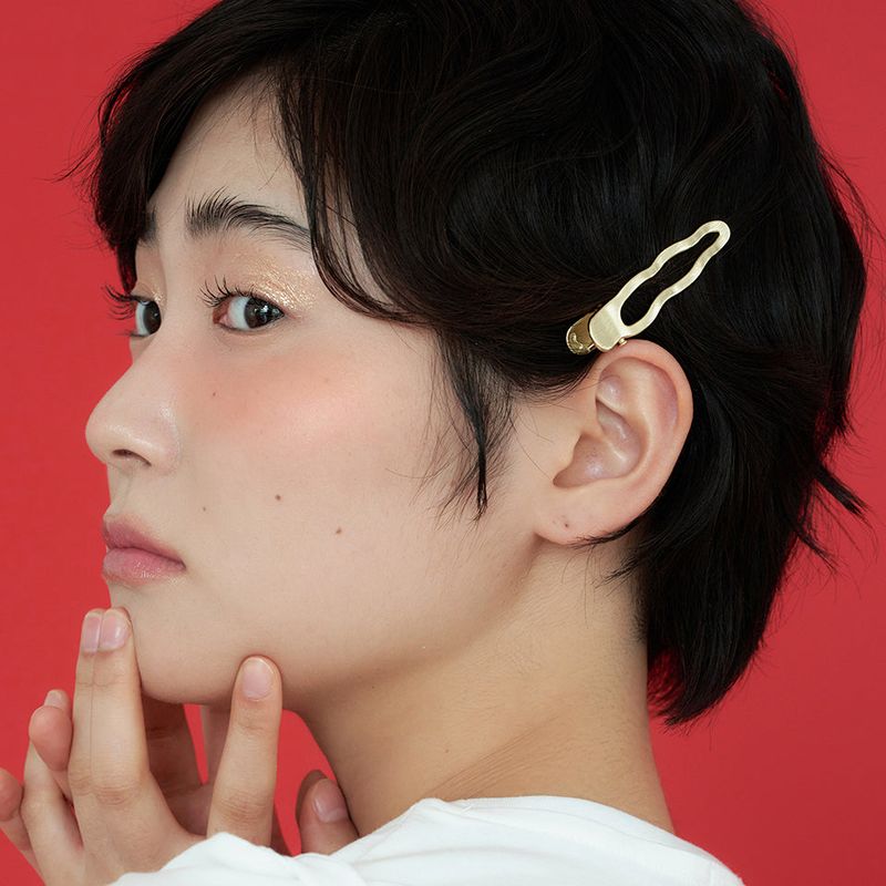geegee（ジジ）の「[2SET] メタルウェーブヘアピン - ゴールド（ヘアアクセサリー）」