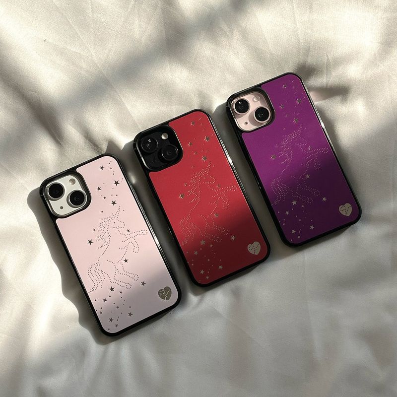 [MADE][Mirror Bumper Case] Starlit Unicorn ⋆ Purple