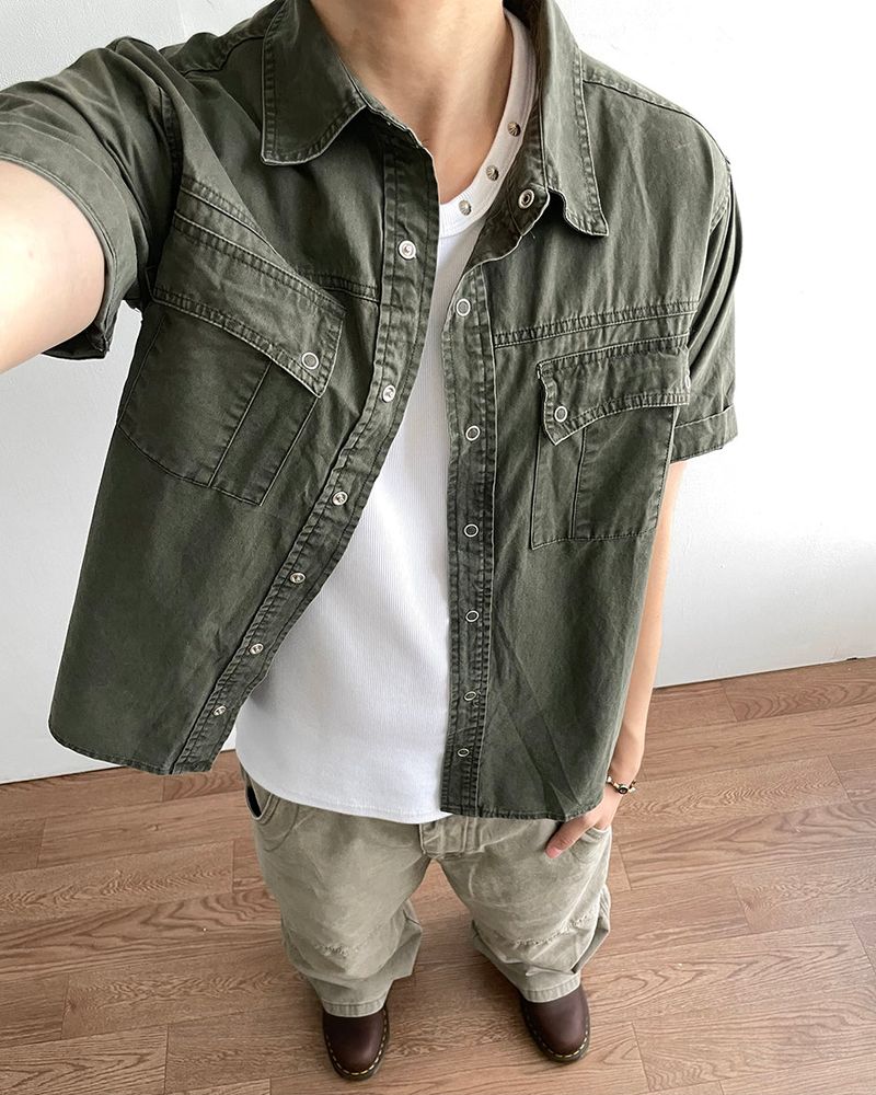 IDF（アイディーエフ）の「Drif Dyeing Short Sleeve Shirt（Tops）」