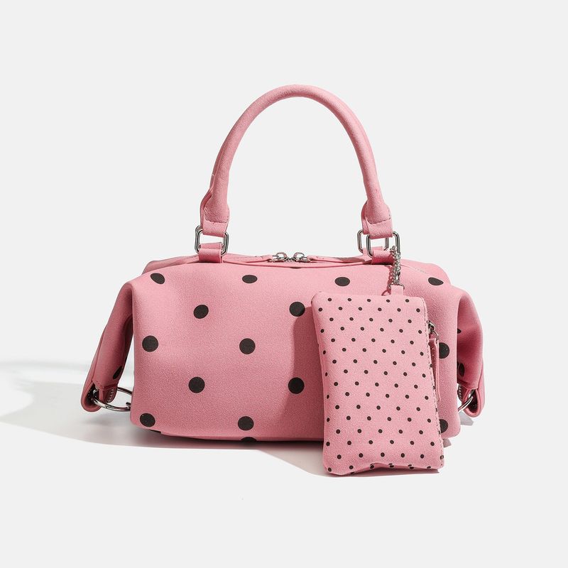 Dot Pattern Mini Boston Tote Crossbody Bag