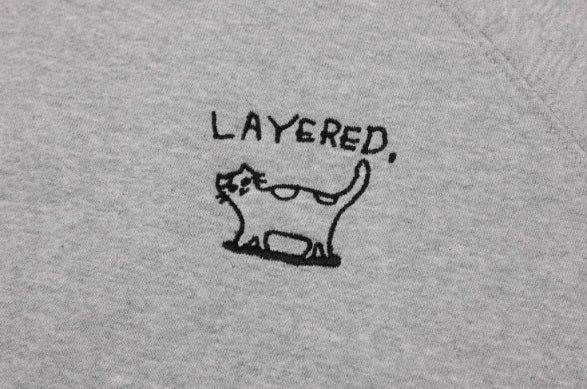 Layered Cat Embroidered Sweatshirt
