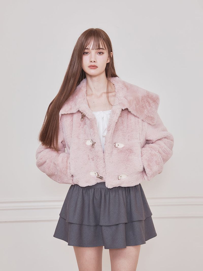 Bebe sailor fur jacket (Pink)