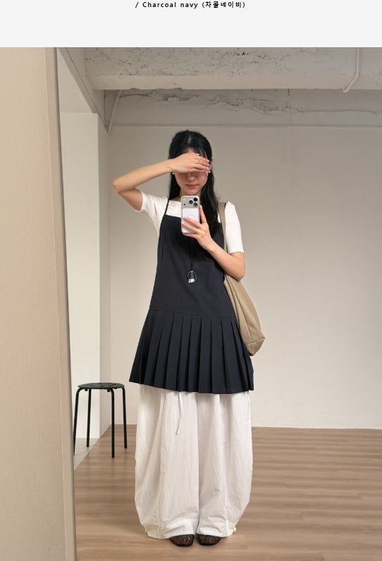 INCHANT ME（インチャントミー）の「Sepia Pleated Bustier One Piece（Dresses）」