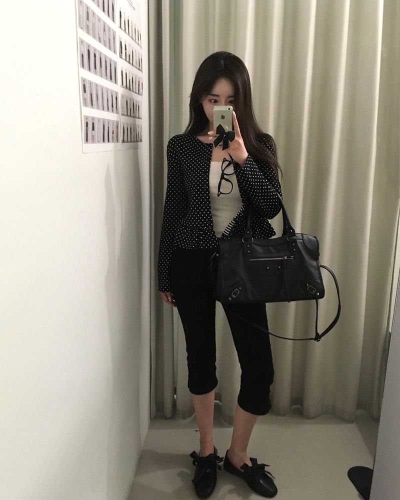 [MADE] Cloud, frill dot cardigan