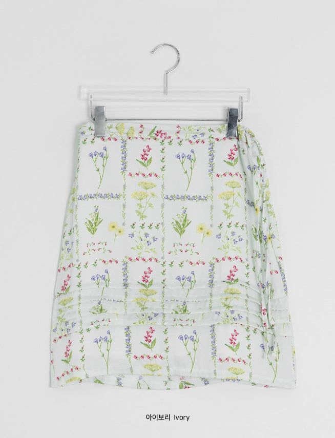 Hashita Flower Chiffon Mini Skirt