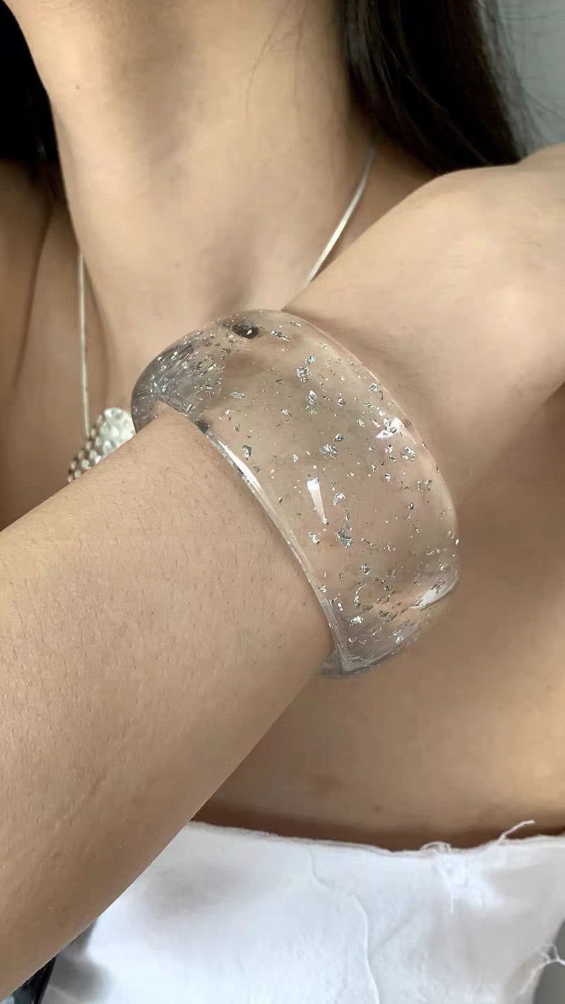 Clear glitter bangle