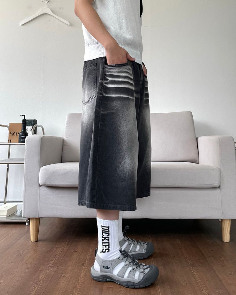 リーズウォッシングハーフデニムパンツ
