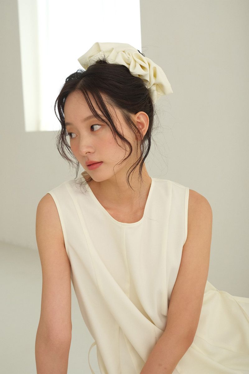 Scrunch Flare Sleeveless_Ivory