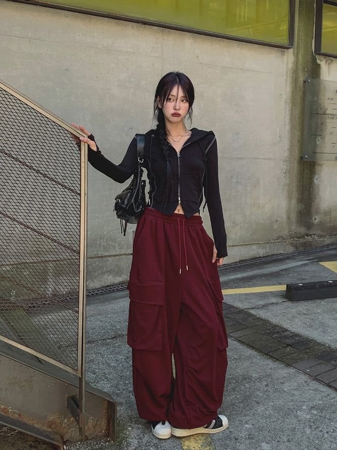 Hack Wide Big Pocket Sweat Cargo Pants