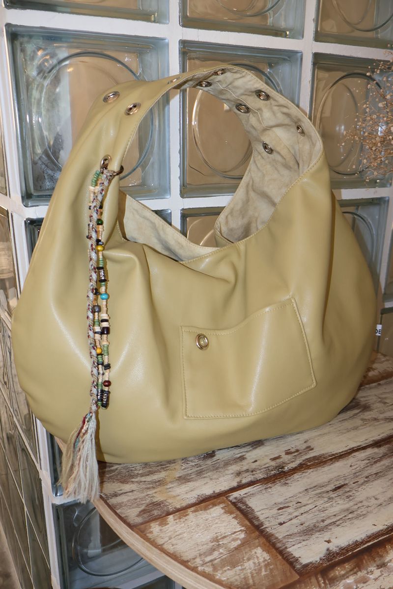 DEPC（デプク）の「EYELET LEATHER BAG - LARGE (BUTTER)（Bags）」