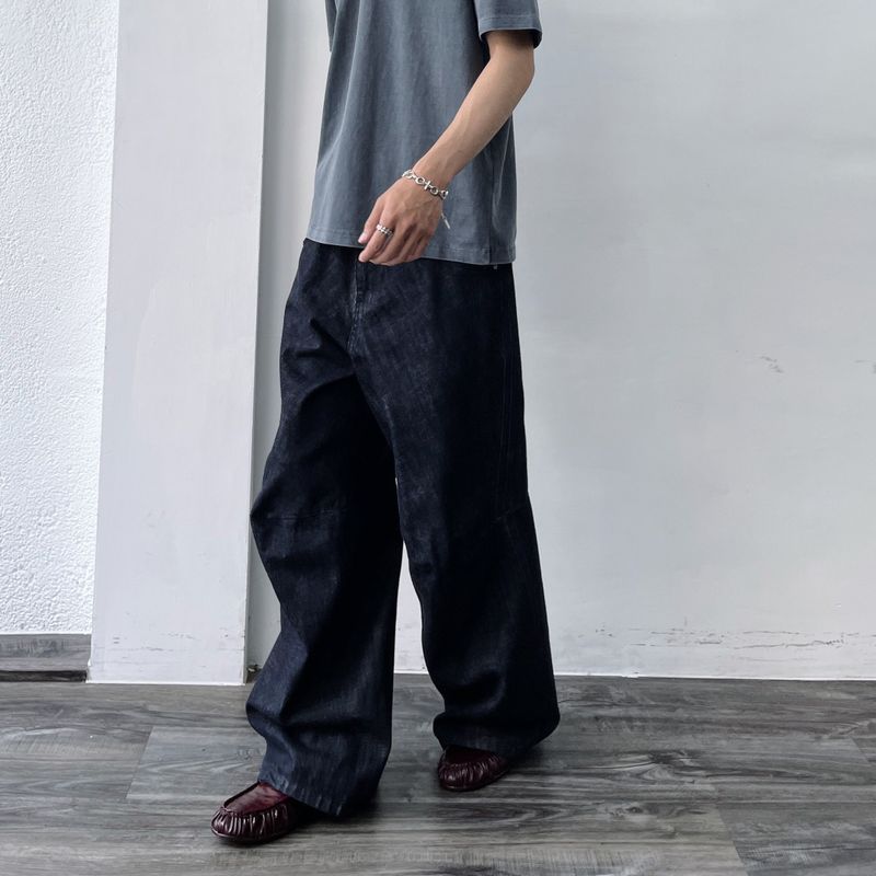 Indigo Sculpted Wide Jeans