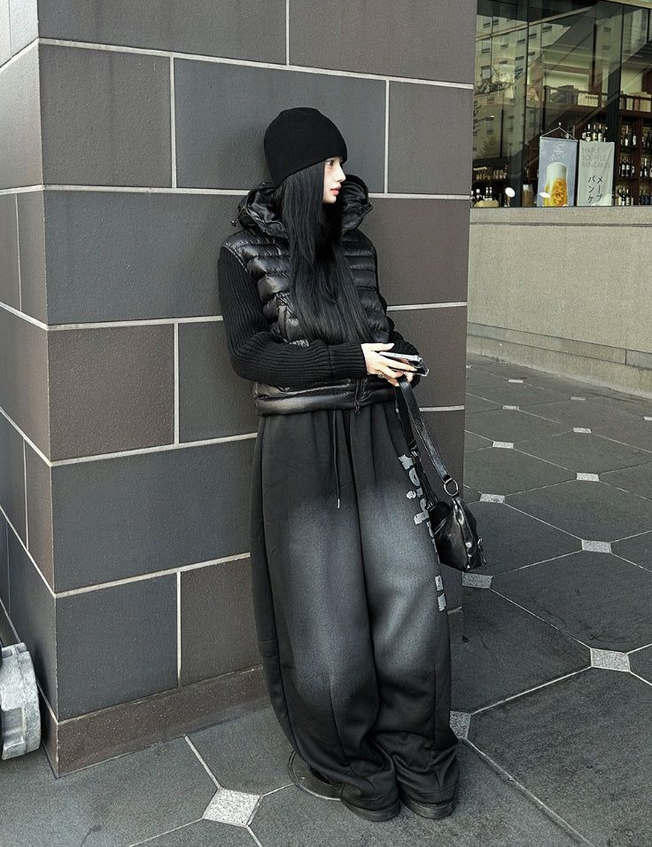 Dark gray dust washing pants