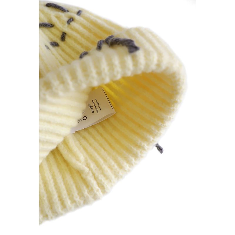 Hand Stitch Detail Beanie / Lemon